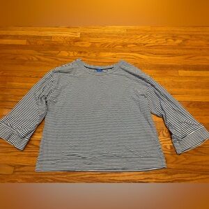 Kit + Ace Striped Boatneck Top in Navy and White